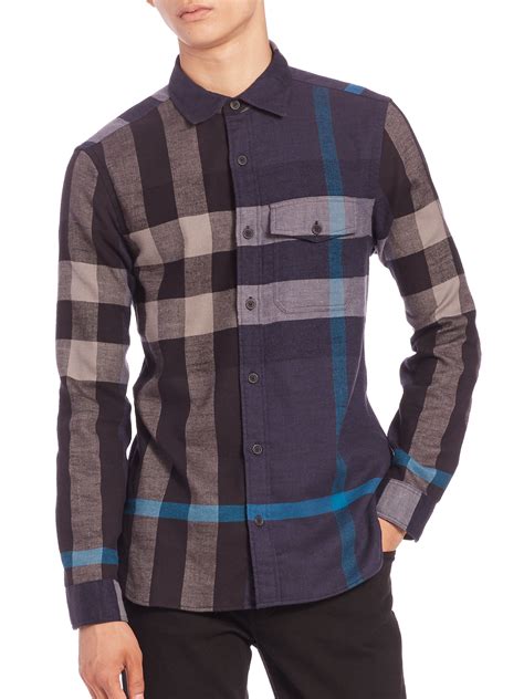 burberry plaid shirt nordstrom|burberry flannel shirt men's.